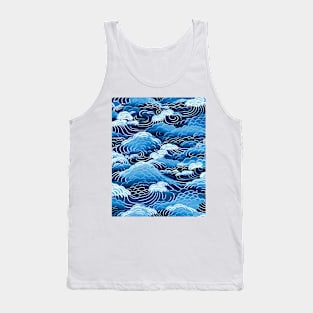 Seigaiha (青海波): Japanese Blue Ocean Waves Tank Top